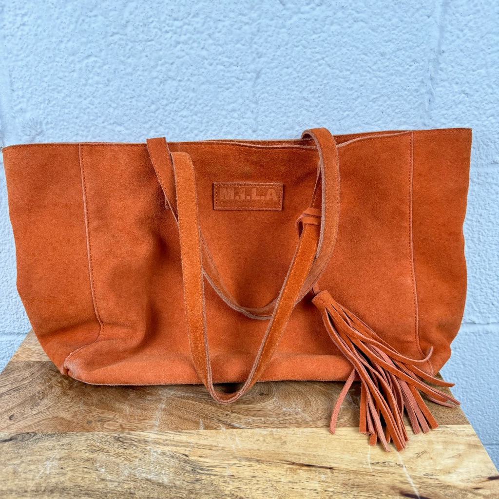Made In Los Angeles (M.I.L.A.) Suede Tote Bag With Tassel